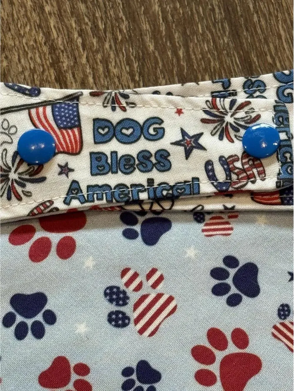 Dog/Cat Bandana 4th Of July **REVERSIBLE** 2 Snaps For Easier Sizing Handmade